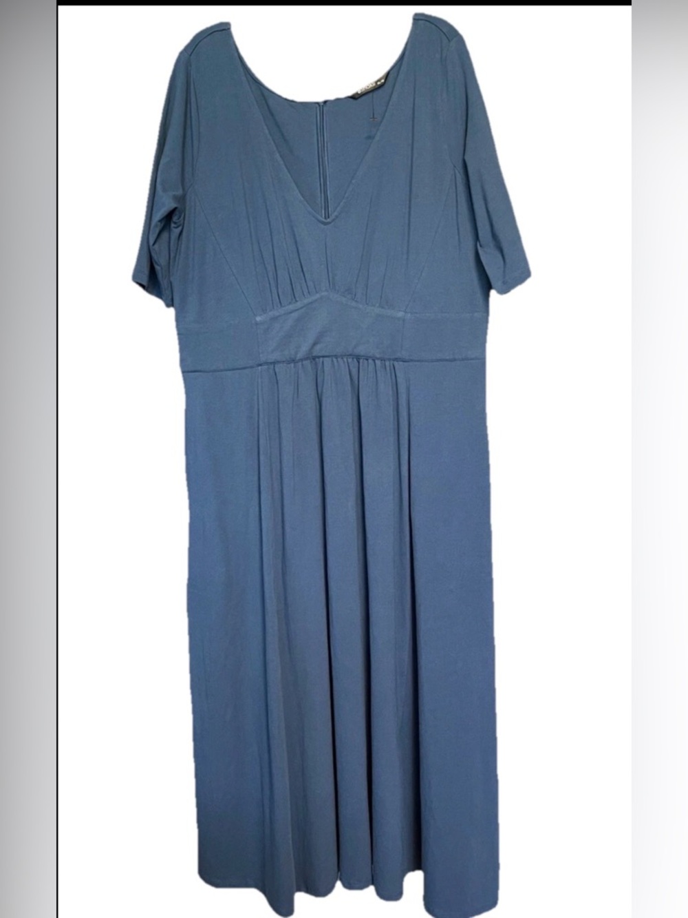 Eshakti Dress Women’s Size XL-16 Cotton/spandex Jersey Pleated Skirt Teal midi